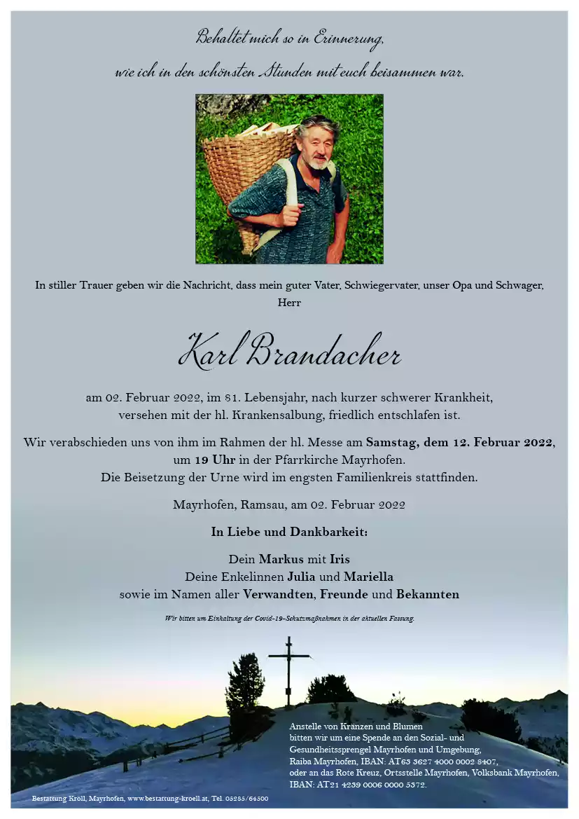 Parte von Karl Brandacher